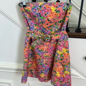 Strapless belted Amanda Uprichard Mini Dress